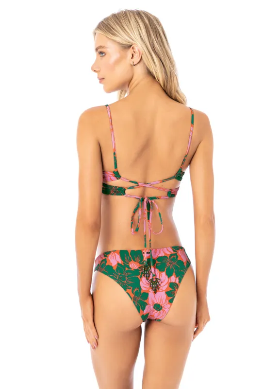 Maaji Floral Stamp Flirt Thin Side Bikini Bottom sold by Maaji