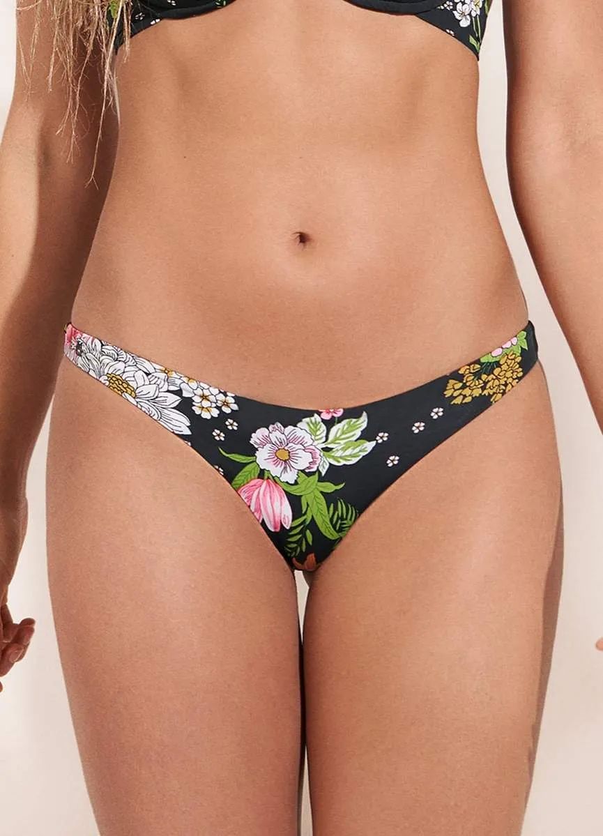 Maaji Black Bouquet Flirt Thin Side Bikini Bottom sold by Maaji product image thumbnail 5