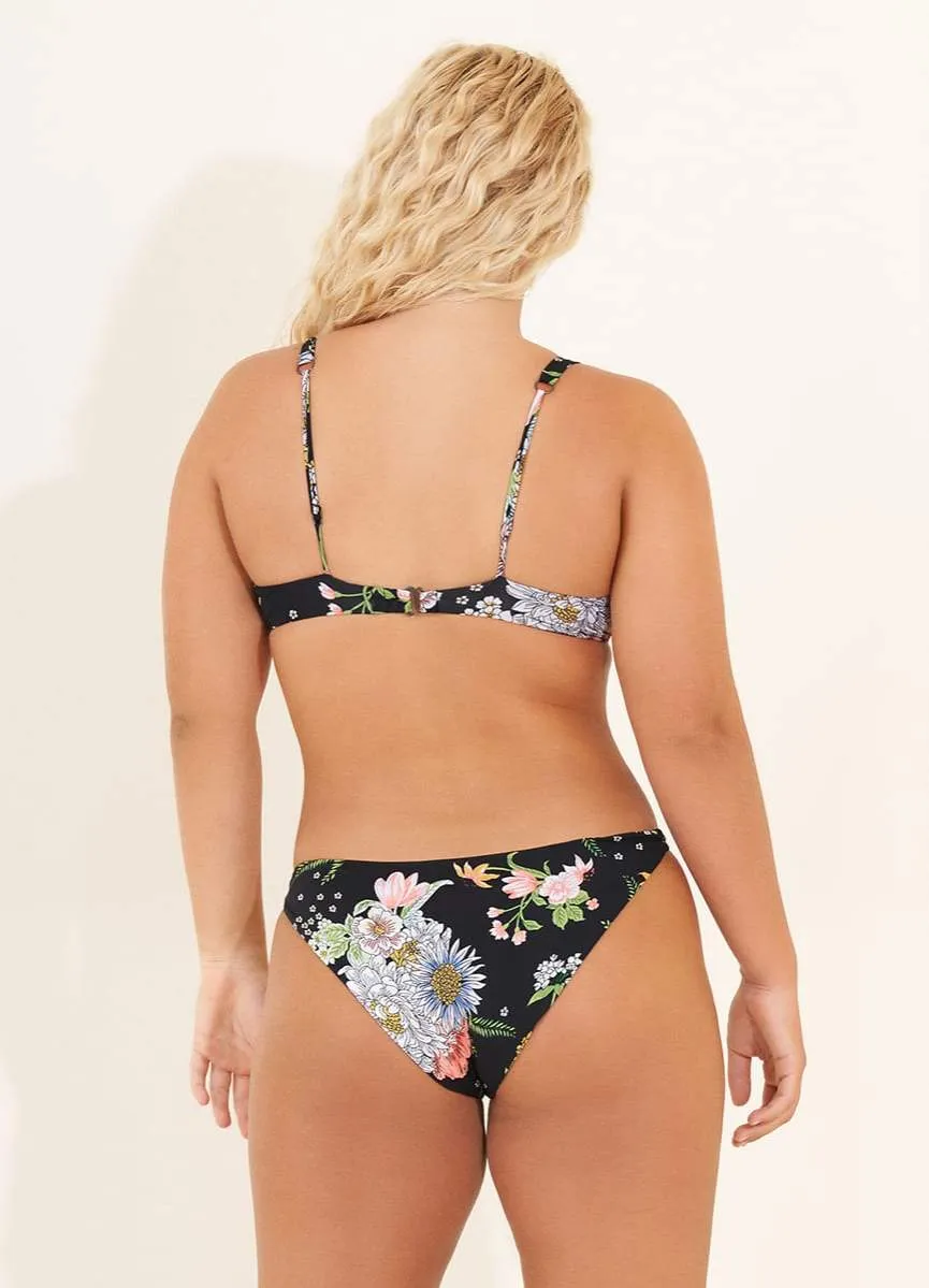 Maaji Black Bouquet Flirt Thin Side Bikini Bottom sold by Maaji product image thumbnail 4