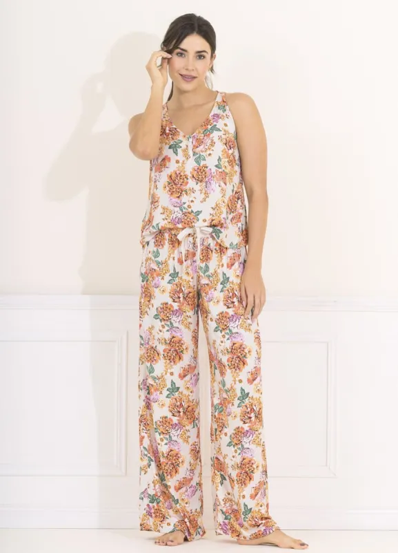 Maaji Flowers N Cream Mimosa Sleep Pant Set sold by Maaji