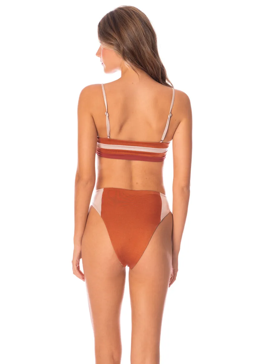 Maaji Chai Latte Chestnuts Suslik High Rise Classic Bikini Bottom sold by Maaji