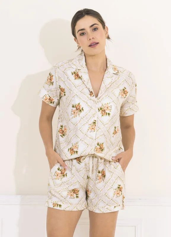 Maaji Cream Agatha Slumber Sleep Short Set sold by Maaji