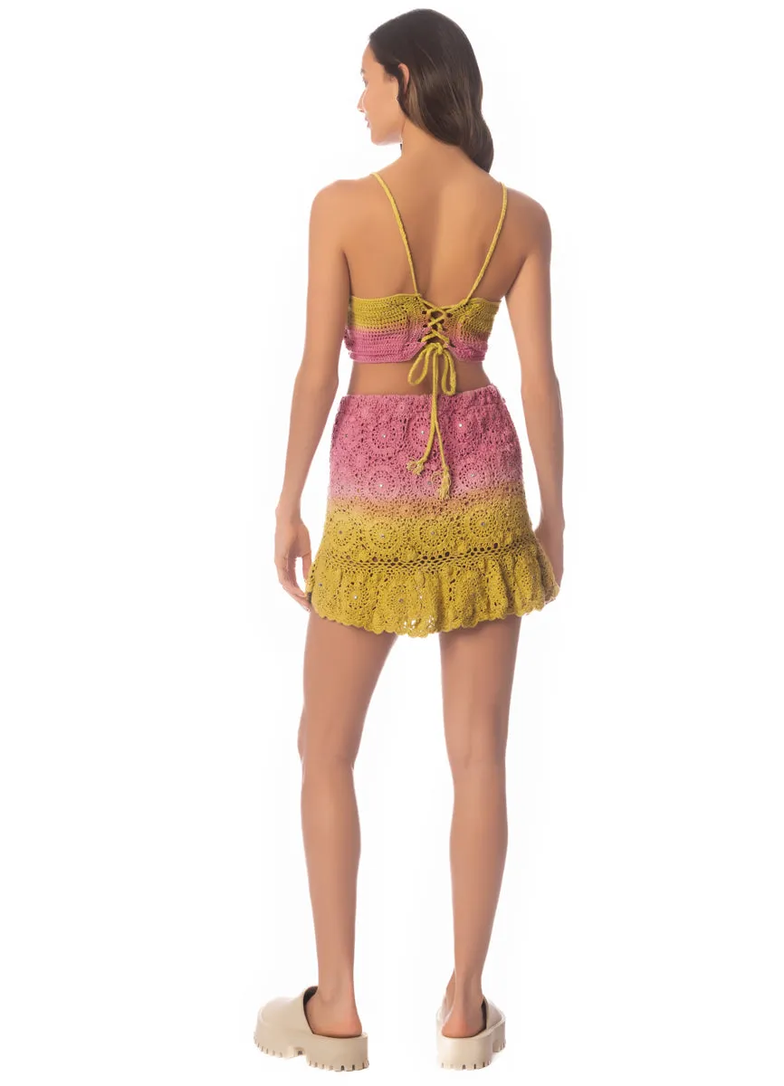 Maaji Rose Garden Crochet Short Skirt sold by Maaji
