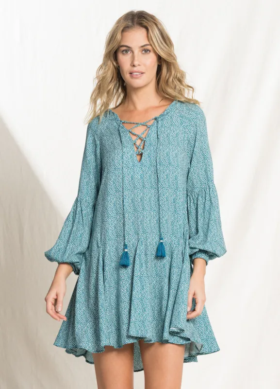 Maaji Sprinkle Teal Madeleine Tunic made by Maaji