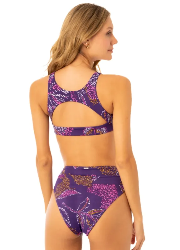 Maaji Batik Floral Suzy Q High Rise/High Leg Bikini Bottom sold by Maaji