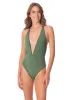 Maaji Eucalyptus Green Safri Plunge One Piece sold by Maaji