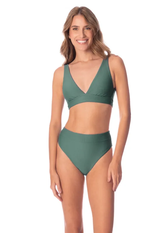 Maaji Eucalyptus Green Allure Long Line Triangle Bikini Top sold by Maaji