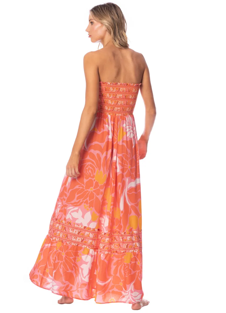 Maaji Retro Peach Flowers Bewitched Long Dress sold by Maaji product image thumbnail 2