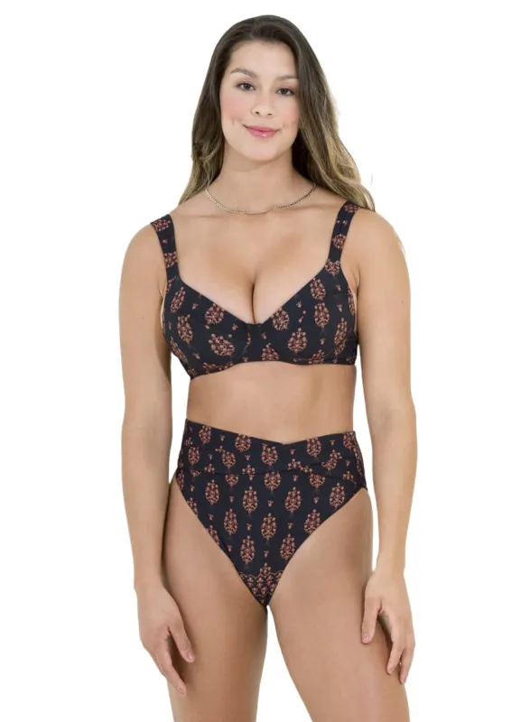 Maaji Black Bagh Bailey D Cup Underwire Bikini Top sold by Maaji