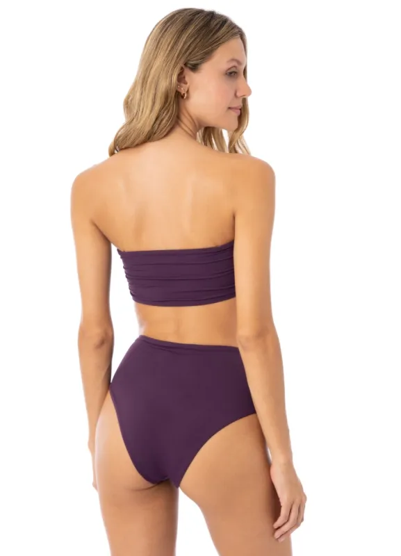 Maaji Dark Grape Venus Mid Rise Bikini Bottom sold by Maaji