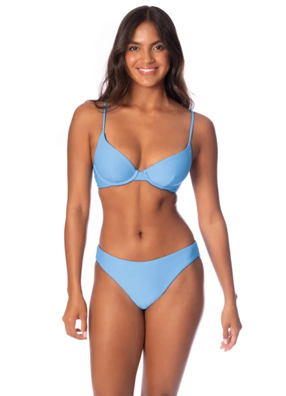 Maaji Stone Blue Dainty Unmolded Underwire Bikini Top sold by Maaji