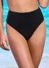 Maaji Midnight Black Suzy Q High Rise/High Leg Bikini Bottom sold by Maaji