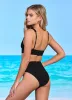 Maaji Midnight Black Suzy Q High Rise/High Leg Bikini Bottom sold by Maaji