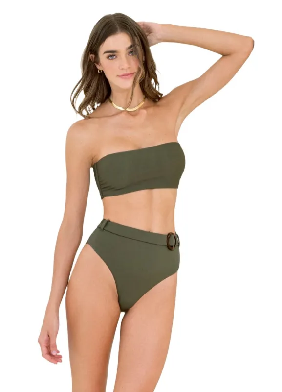 Maaji Pine Green Tiffany Strapless Bandeau Bikini Top sold by Maaji