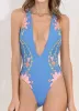 Maaji Maya Blue Tiki Plunge One Piece sold by Maaji