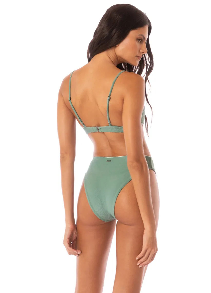 Maaji Shamrock Green Sully High Rise Classic Bikini Bottom sold by Maaji