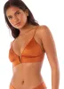 Maaji Satin Umber Parade Triangle Long Line Bikini Top sold by Maaji