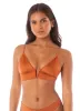 Maaji Satin Umber Parade Triangle Long Line Bikini Top sold by Maaji