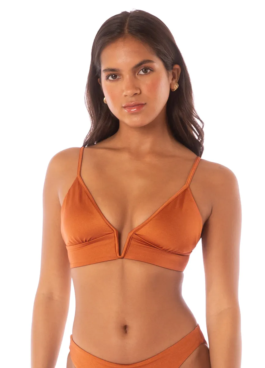 Maaji Satin Umber Parade Triangle Long Line Bikini Top sold by Maaji product image thumbnail 3