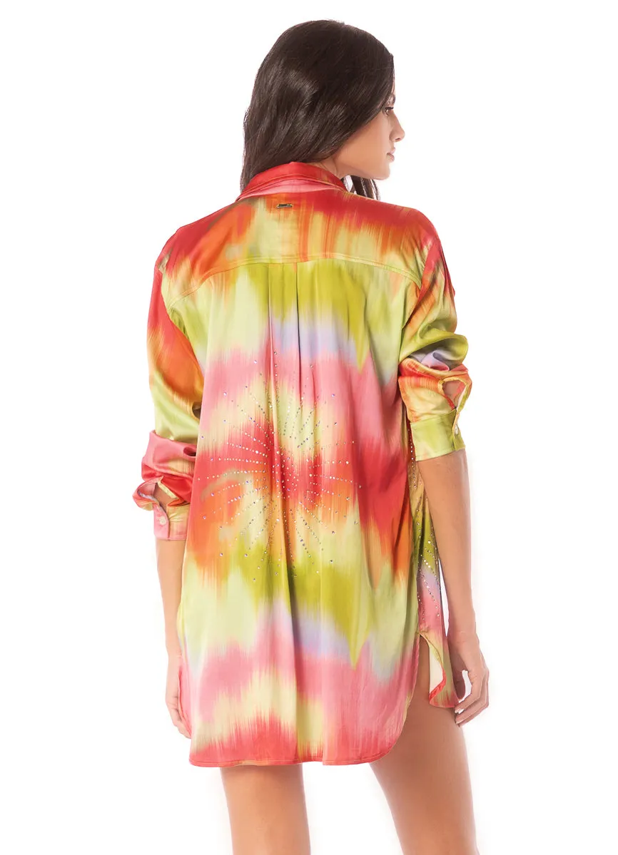 Maaji Lime Ombré Shibori Long Shirt sold by Maaji product image thumbnail 4