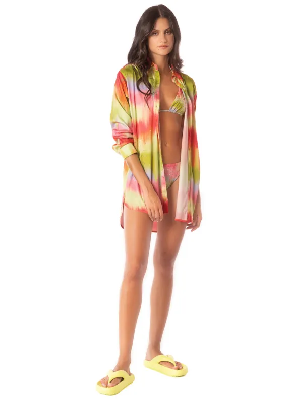 Maaji Lime Ombré Shibori Long Shirt made by Maaji