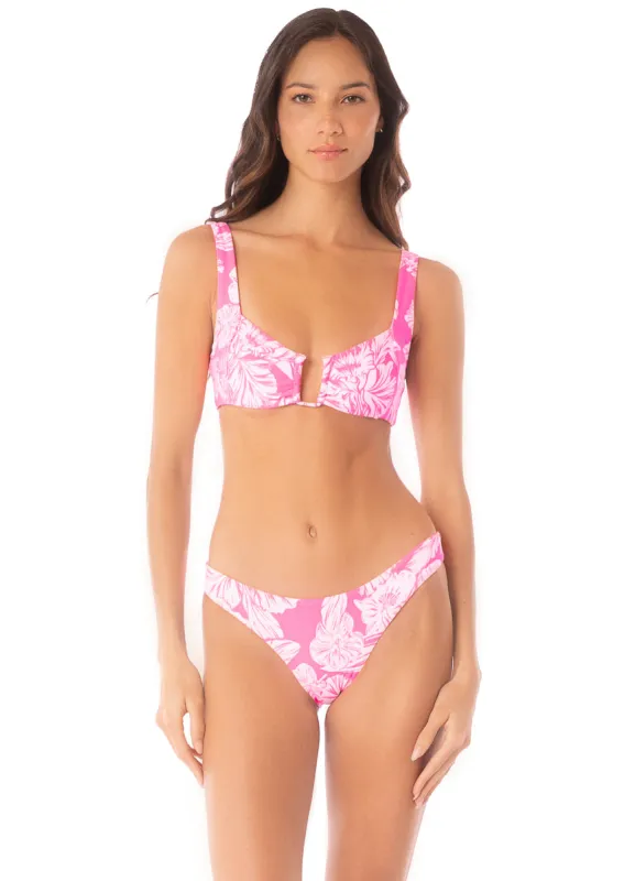 Maaji Pink Blossom Dixie U Wire Bralette Bikini Top made by Maaji