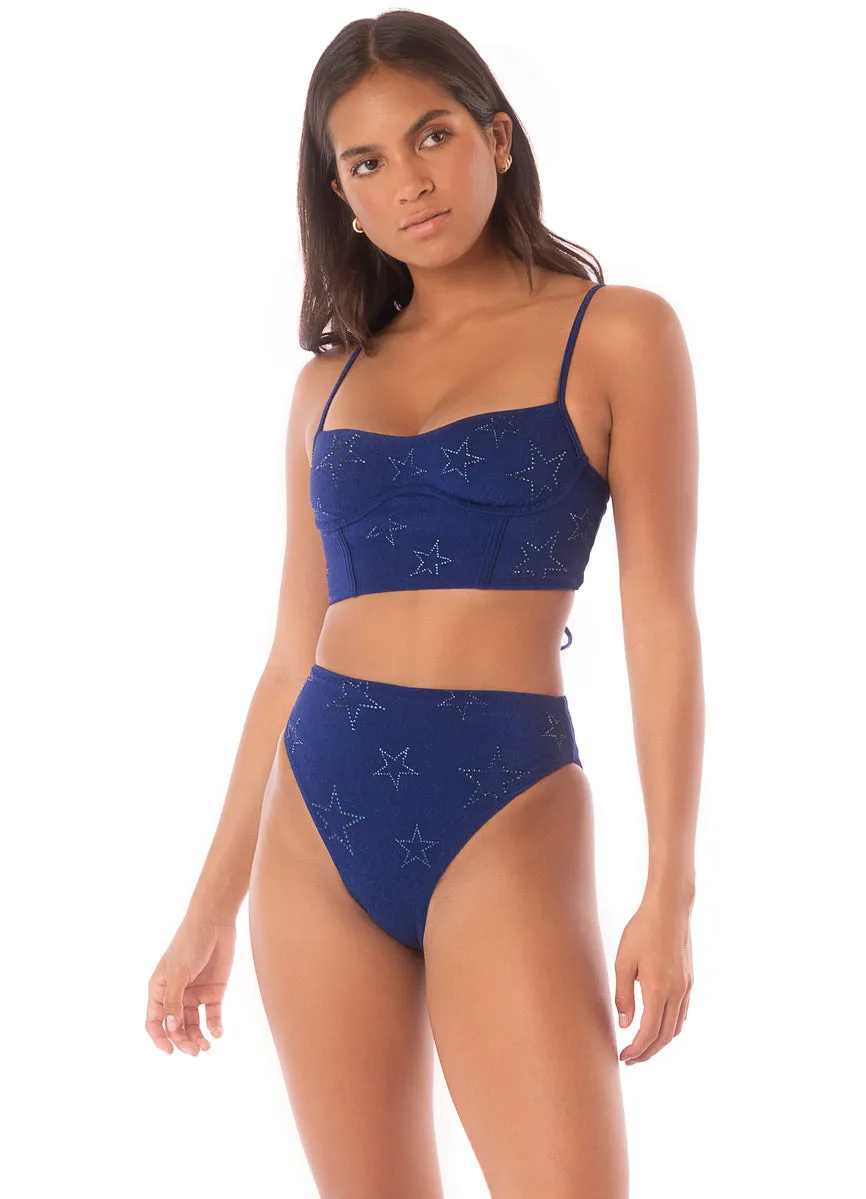 Maaji Midnight Blue Twinkle Underwire Bustier Bikini Top sold by Maaji