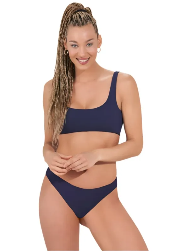 Maaji Indigo Blue Guinea Sporty Bralette Bikini Top made by Maaji
