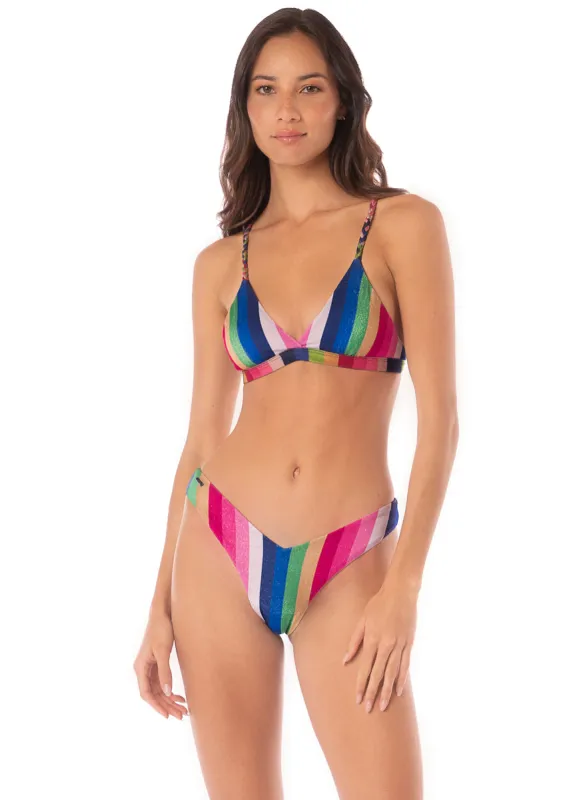 Maaji Candy Stripes Rasha Fixed Triangle Bikini Top sold by Maaji