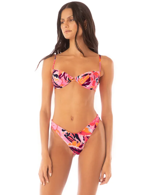 Maaji Coral Leafy Hallie Underwire Bikini Top made by Maaji
