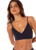 Maaji Blue Deep Criss Cross Triangle Long Line Bikini Top sold by Maaji