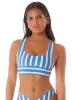 Maaji Azure Stripes Donna Bralette Long Line Bikini Top sold by Maaji