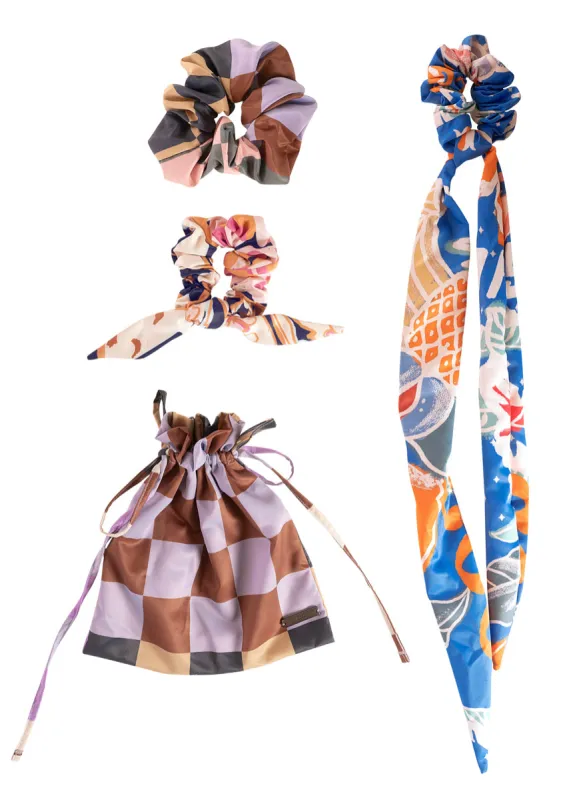 Maaji Tropical Bliss Ebony Scrunchies made by Maaji