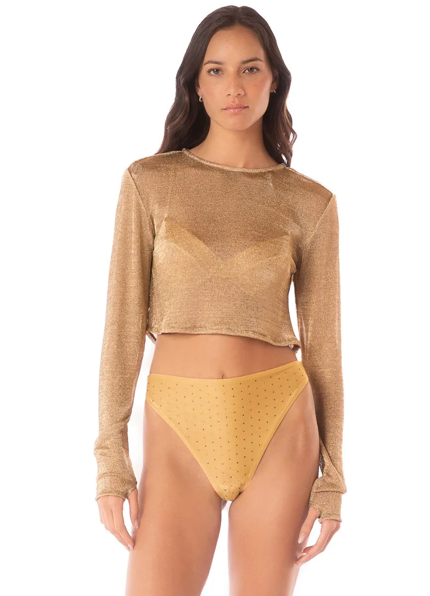Maaji Golden Flake Zinnia Crop Top sold by Maaji product image thumbnail 3
