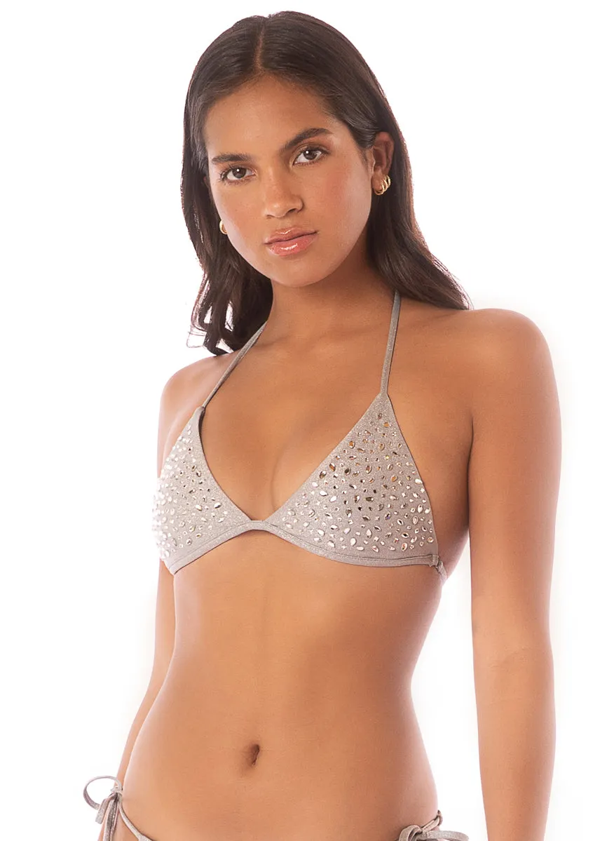 Maaji Smokey Silver Balminess Fixed Triangle Bikini Top sold by Maaji product image thumbnail 3