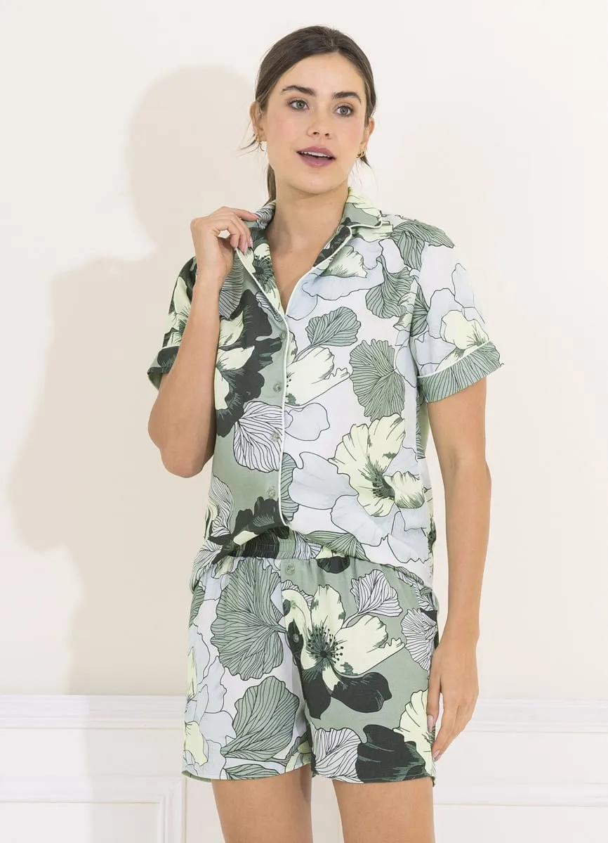 Maaji Mint Lilly Allamanda Sleep Short Set sold by Maaji