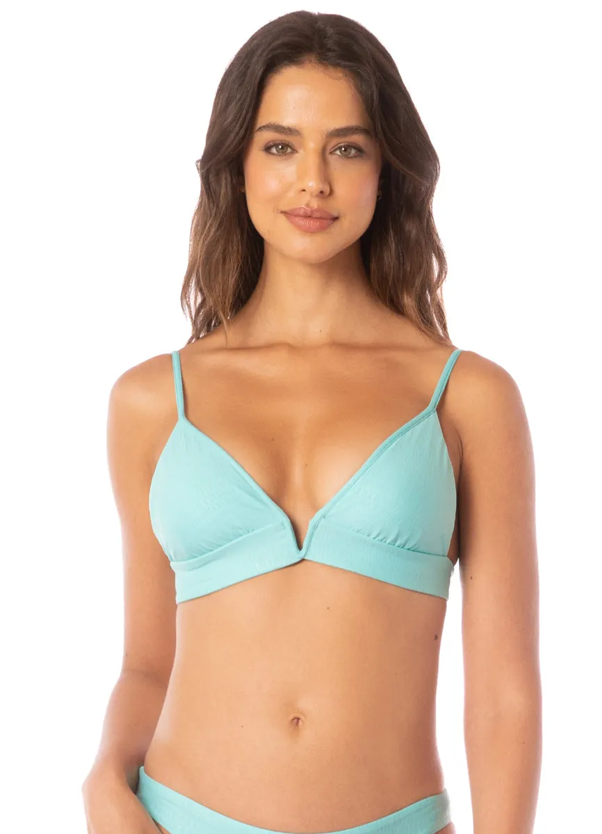 Maaji Sea Turquoise Paradiso Eyelet Long Line Triangle Bikini Top sold by Maaji product image thumbnail 5