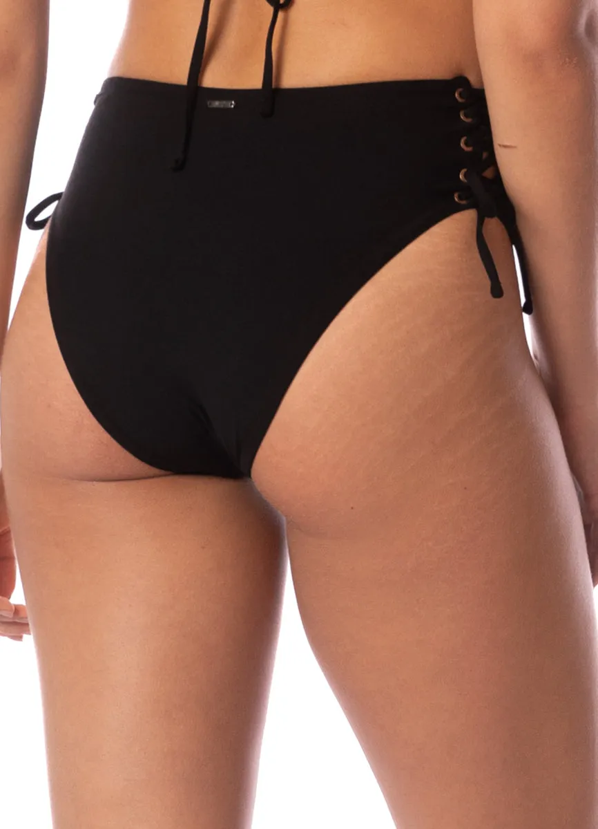 Maaji Midnight Shadow Oasis High Rise Lace Up Bikini Bottom sold by Maaji product image thumbnail 4