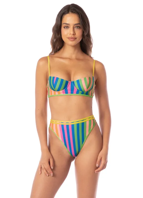 Maaji Striped Mule Violeta Unmolded Underwire Bikini Top sold by Maaji