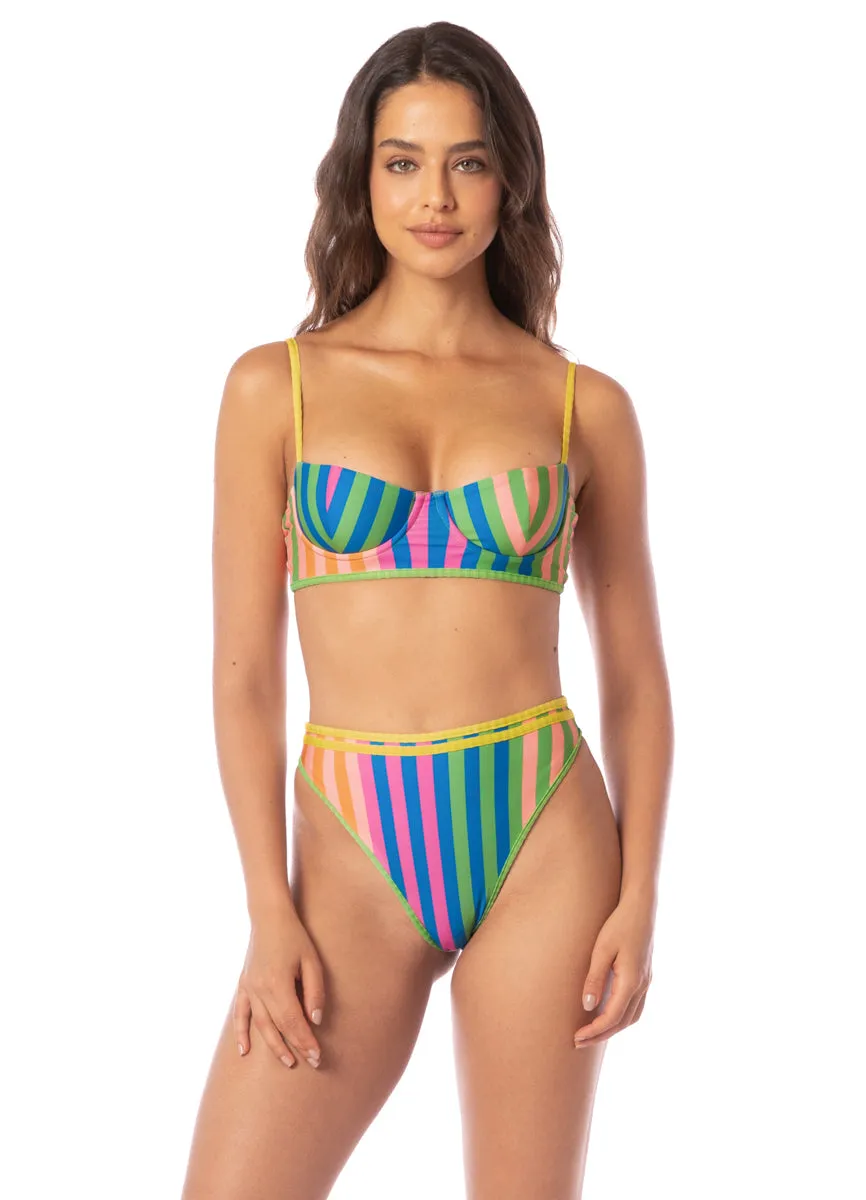Maaji Striped Mule Violeta Unmolded Underwire Bikini Top sold by Maaji