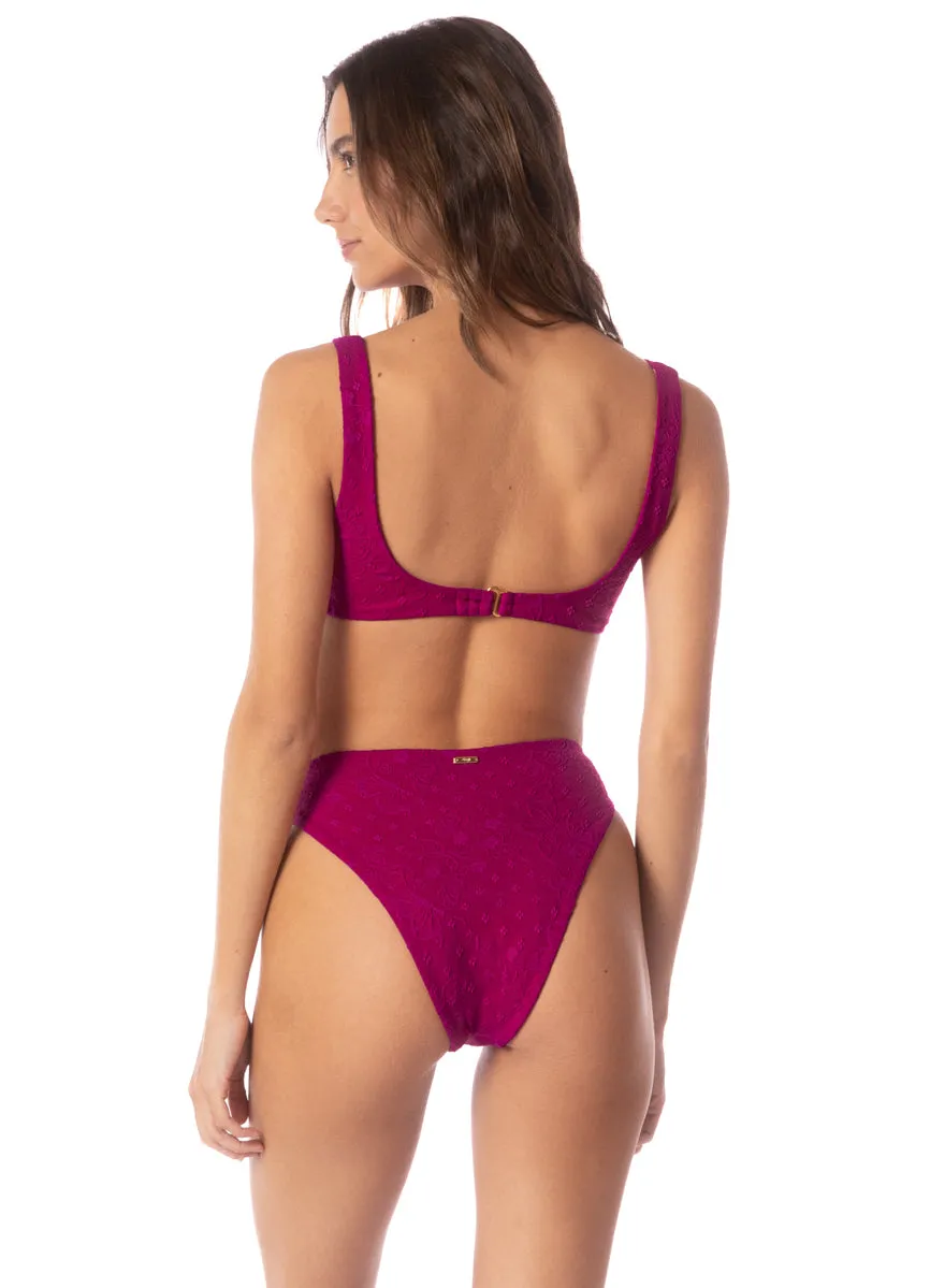 Maaji Bom Bom Pink Sully High Rise Classic Bikini Bottom sold by Maaji