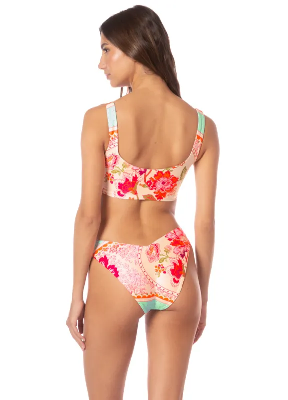Maaji Floral Groove Valerya Regular Rise Double V Bikini Bottom sold by Maaji