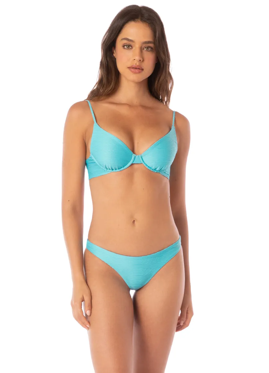 Maaji Sea Blue Dainty Unmolded Underwire Bikini Top sold by Maaji
