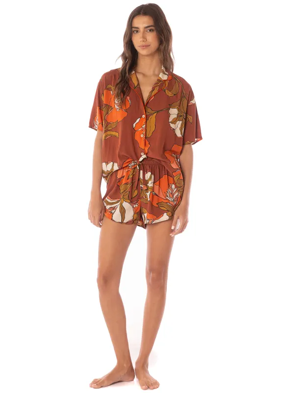 Maaji Manet Flowers Slumbers Short Sleeve Short Set sold by Maaji