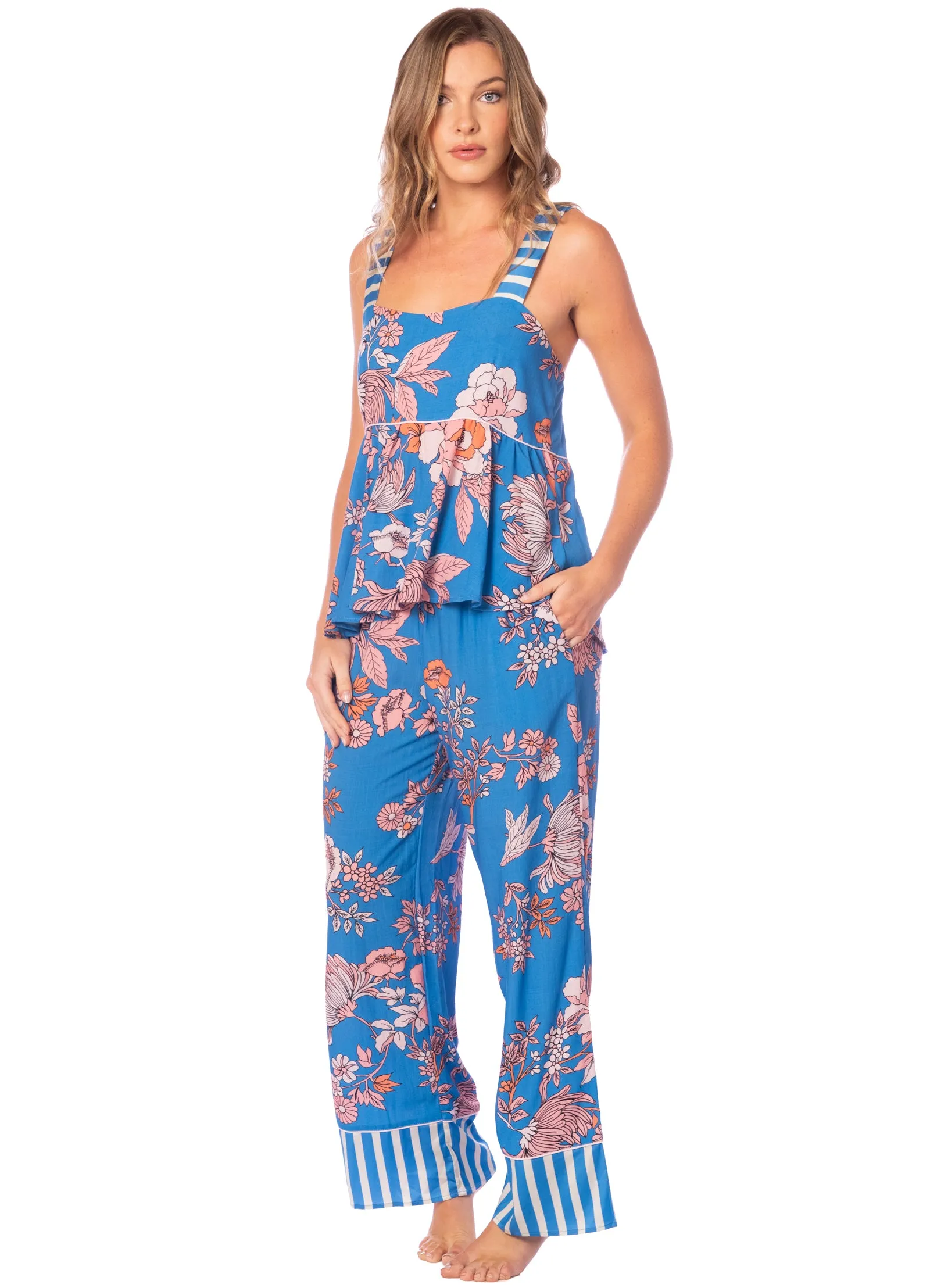 Maaji Blue Garden Owl Sleeveless Pant Set sold by Maaji