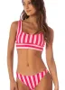 Maaji Apple Stripes Iconic Low Rise Thin Side Bikini Bottom sold by Maaji