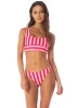Maaji Apple Stripes Iconic Low Rise Thin Side Bikini Bottom sold by Maaji