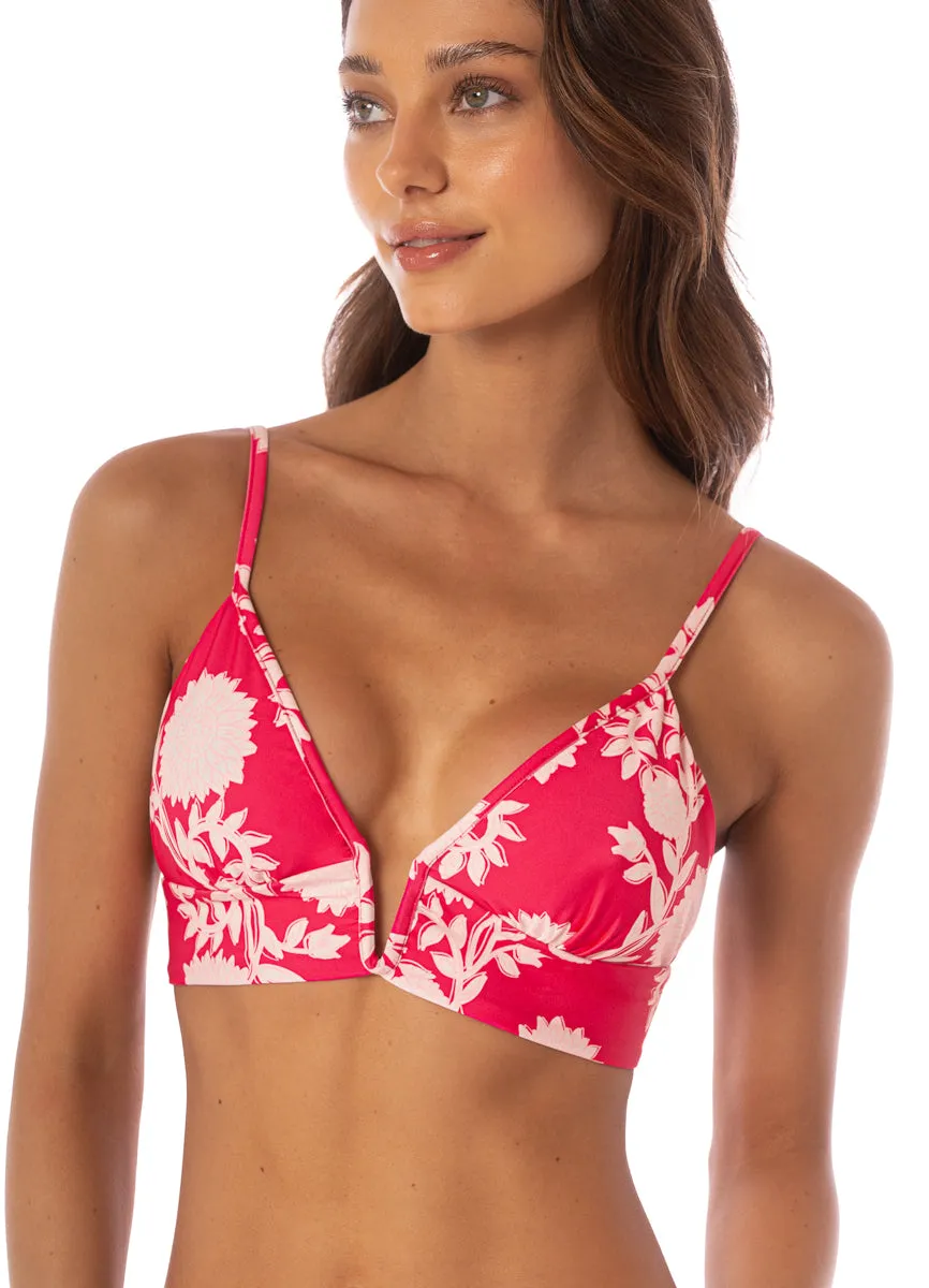 Maaji Candy Flowery Parade Long Line Triangle Bikini Top sold by Maaji product image thumbnail 5