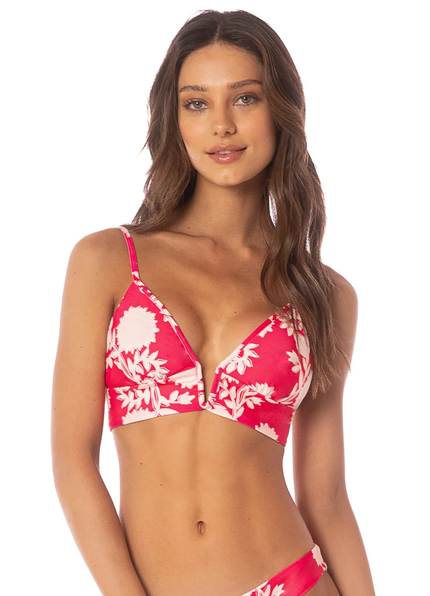 Maaji Candy Flowery Parade Long Line Triangle Bikini Top sold by Maaji product image thumbnail 3