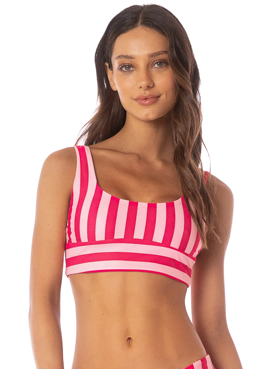 Maaji Apple Stripes Donna Long Line Bralette Bikini Top sold by Maaji product image thumbnail 3